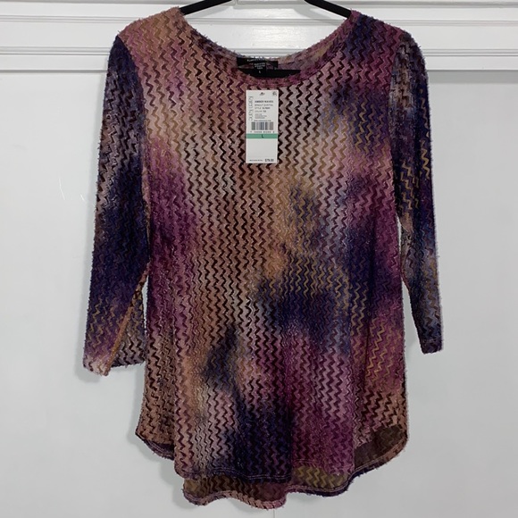 Karen Kane Amber Wave Burnout Shirttail Shirt - Picture 6 of 12